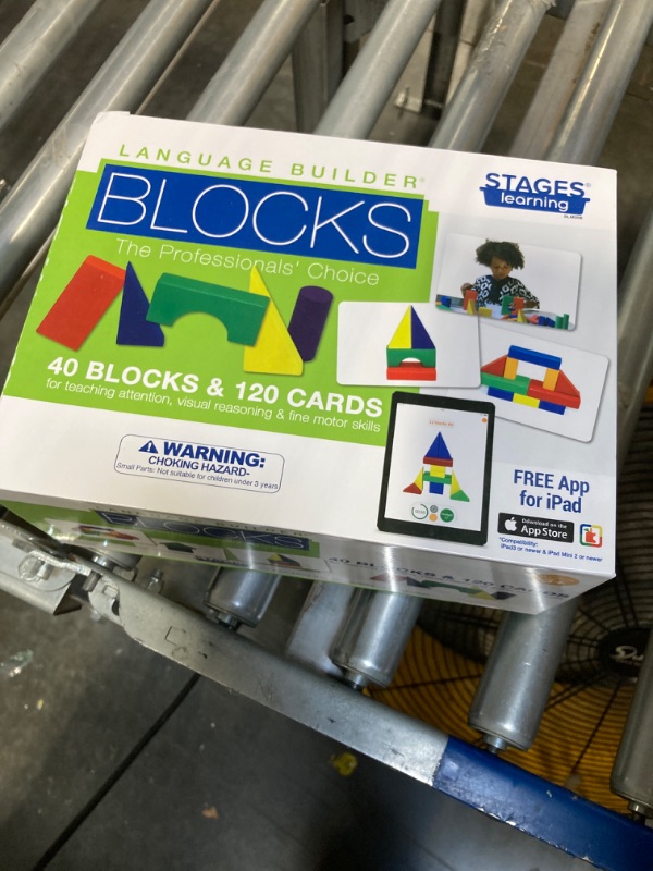 Photo 2 of Stages Learning Materials Language Builder Block Imitation Kit Curriculum for Autism & Preschool 120 Pretend Play Flashcards, 40 Wood Blocks, iPad App Langauge Builder Blocks