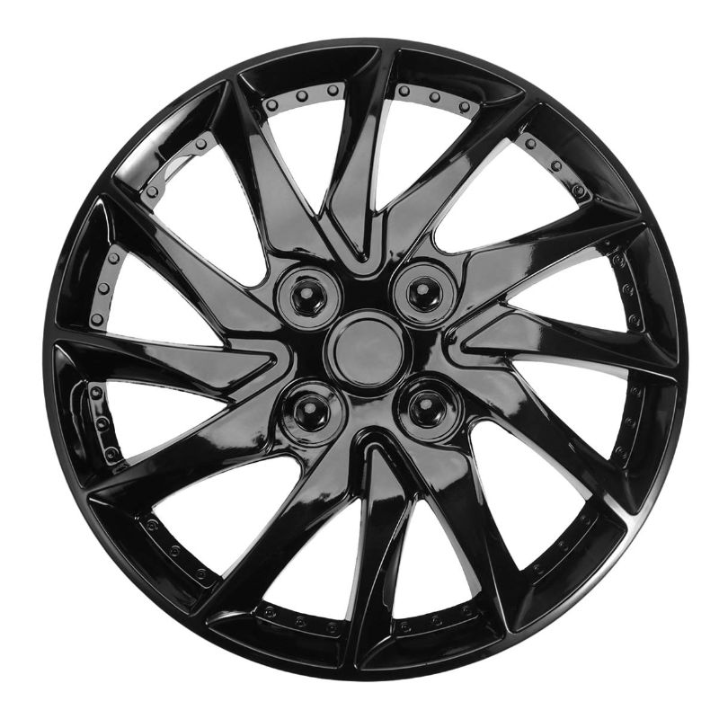 Photo 1 of BESPORTBLE 14 Inch Super Black Universal Hubcap Wheel Covers Refit Accessory for Cars - Fits Most Cars (Black)