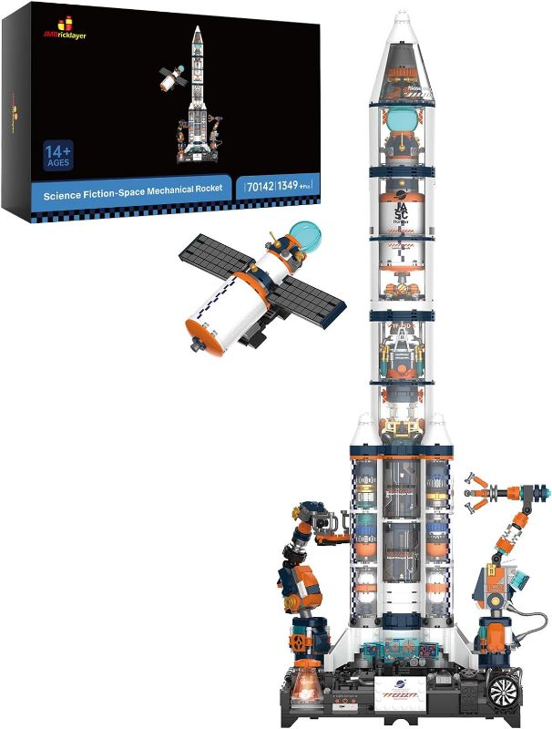 Photo 1 of JMBricklayer Space Rocket Building Sets for Boys, Space Shuttle Rocket Ship for Adults, Spaceship Model Kits with Special Lights 70142, Ideal Gifts for Fathers Day, Kids 8 9 10 11+(1349PCS)

