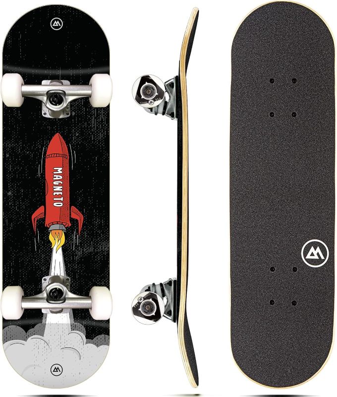 Photo 1 of Magneto Complete Skateboard | Maple Wood | ABEC 5 Bearings | Double Kick Concave Deck | Kids Skateboard Cruiser Skateboard | Skateboards for Beginners, Teens & Adults (Free Stickers Included)
