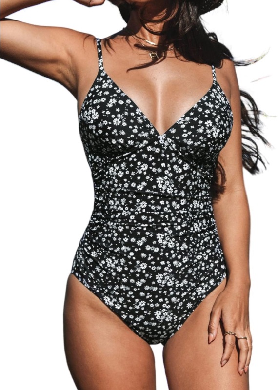 Photo 1 of CUPSHE Women's One Piece Swimsuit Tummy Control V Neck Bathing Suits