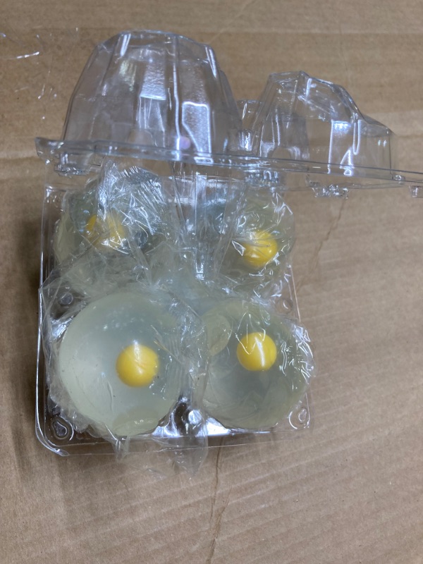 Photo 1 of Funky Egg Splat Ball Squishy Toys | 4 Pack | Stress Relief Eggs Yolk Balls Squishies Fun Toy for Children | Anxiety Reducer Sensory Play | Tension Relief for Adults & Help for Autism & ADHD