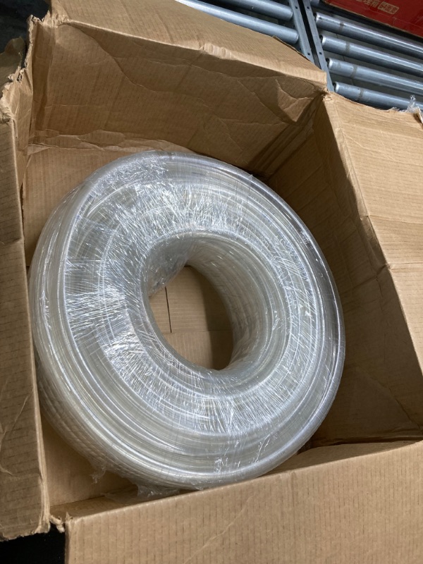 Photo 3 of 3/4" ID x 1" OD - 98 Ft High Pressure Braided Clear PVC Vinyl Tubing Flexible Vinyl Tube, Heavy Duty Reinforced Vinyl Hose Tubing, BPA Free and Non ToxicLPNPMCN6881399
