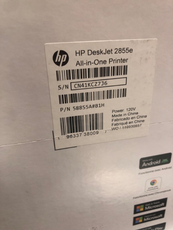 Photo 4 of HP DeskJet 2855e Wireless All-in-One Color Inkjet Printer, Scanner, Copier, Best for home, 3 months of ink included (588S5A) New Version