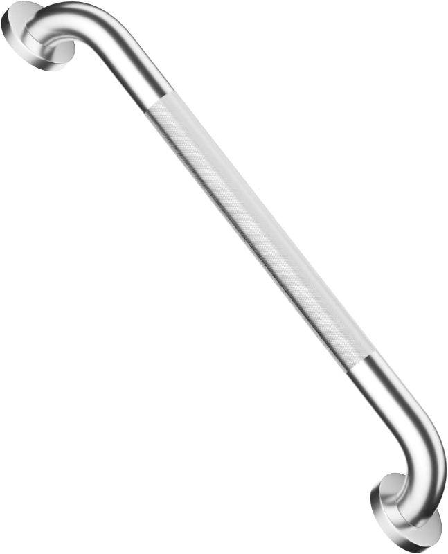 Photo 1 of 20 Inch Anti Slip Shower Grab Bar, Munzong Stainless Steel Bathroom Grab Bar, Satin Brushed Nickel Knurled Bathroom Balance Bar,Safety Hand Rail Support Handicap Elderly Senior Assist Bath Handle
