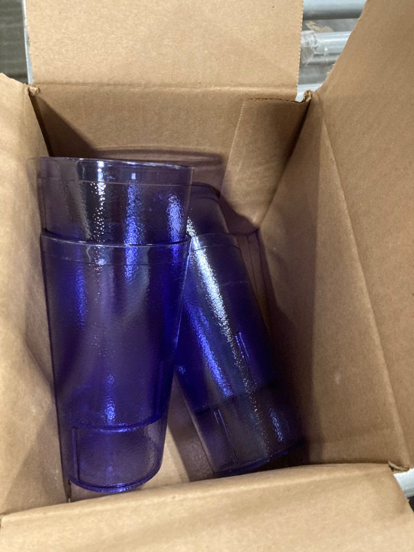 Photo 3 of  Heavy-Duty Plastic Restaurant Tumblers, 16 Ounce, Blue (Set of 4)