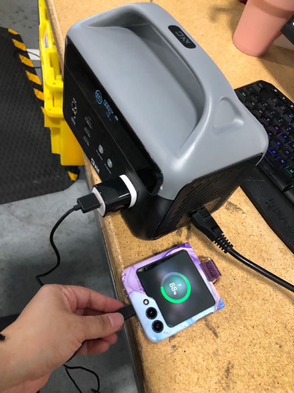 Photo 1 of ***DAMAGED***
Portable Power Station 300W. 268.8Wh (600W Surge) LiFePo4 Solar Generator with USB-C PD60W Fast Charge, 110V Pure Sine Wave AC Outlet Outdoor Quiet Generators for CPAP Home Use Camping Outage 300W-268.8Wh
