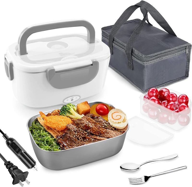 Photo 1 of **SIMILAR ITEM** FVW Electric Lunch Box Food Heater, 3 in 1 Portable Food Warmer Lunch Box for Car & Home, Leak Proof, Lunch Heating Microwave with 304 Stainless Steel Container 1.5 L, 110V/12V/24V
