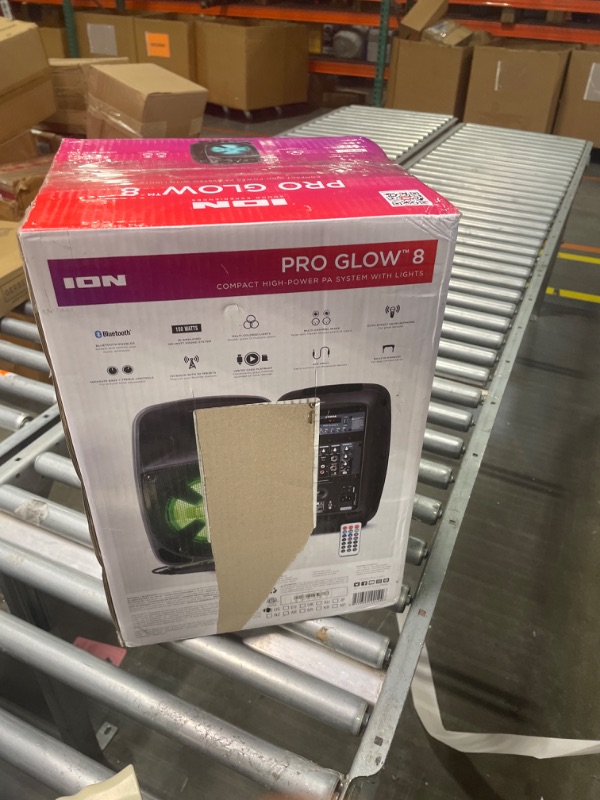 Photo 1 of ION Audio Pro Glow 8 - 150W Wireless Bluetooth Speaker Portable PA System With Karaoke Microphone, Vocal Effects, USB/SD Playback and FM Radio