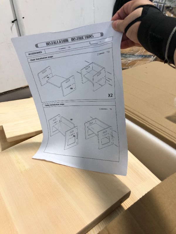 Photo 1 of *** MISSING PARTS***
GKOKG Montessori Weaning Table and Chair Set - Wood Weaning Table and Chair, Solid Wooded Toddler Table, Cube Chairs for Toddlers Medium Table & Chair