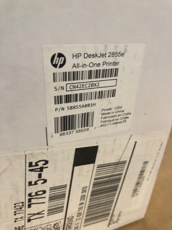 Photo 3 of HP DeskJet 2855e Wireless All-in-One Color Inkjet Printer, Scanner, Copier, Best for home, 3 months of ink included (588S5A) New Version