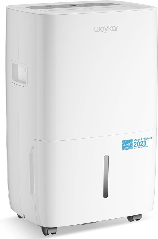 Photo 1 of Waykar 120 Pints Energy Star Dehumidifier for Spaces up to 6,000 Sq. Ft at Home, in Basements and Large Rooms with Drain Hose and 1.14 Gallons Water Tank (JD025CE-120)