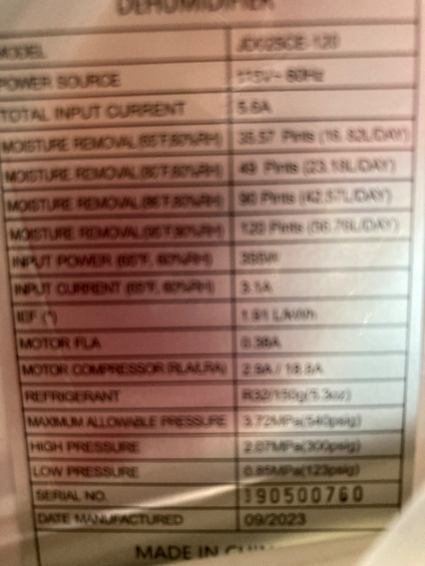 Photo 5 of Waykar 120 Pints Energy Star Dehumidifier for Spaces up to 6,000 Sq. Ft at Home, in Basements and Large Rooms with Drain Hose and 1.14 Gallons Water Tank (JD025CE-120)