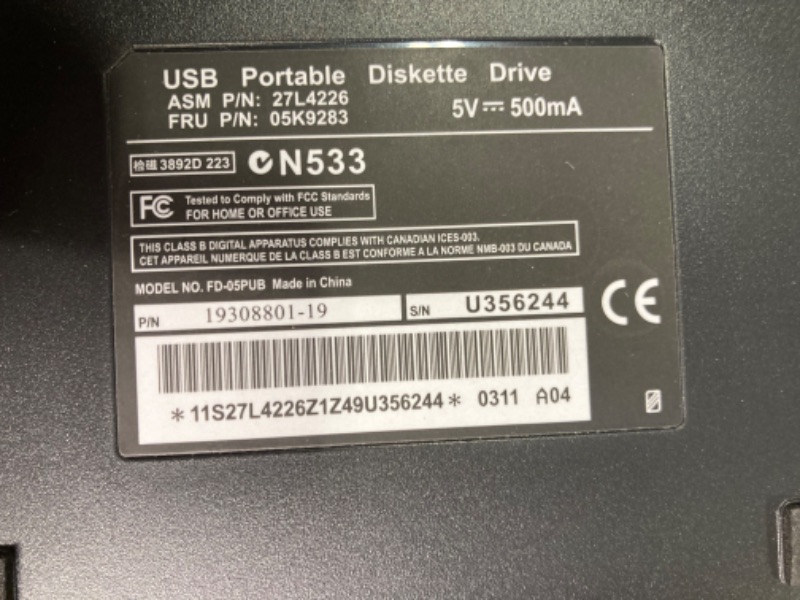 Photo 3 of Tendak USB Floppy Disk Drive, Floppy Disk Reader 3.5 inch Portable USB External 1.44MB FDD Diskette Drive for Windows 10/8/7/2000/XP/Vista PC Laptop, Plug and Play (Black)