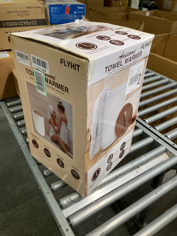 Photo 1 of FLYHIT Luxury Towel Warmers for Bathroom - Wooden Lid, Large Towel Warmer Bucket, Auto Shut Off, Fits Up to Two 40"X70" Oversized Towels, Bathrobes, Blankets, PJ's and More
