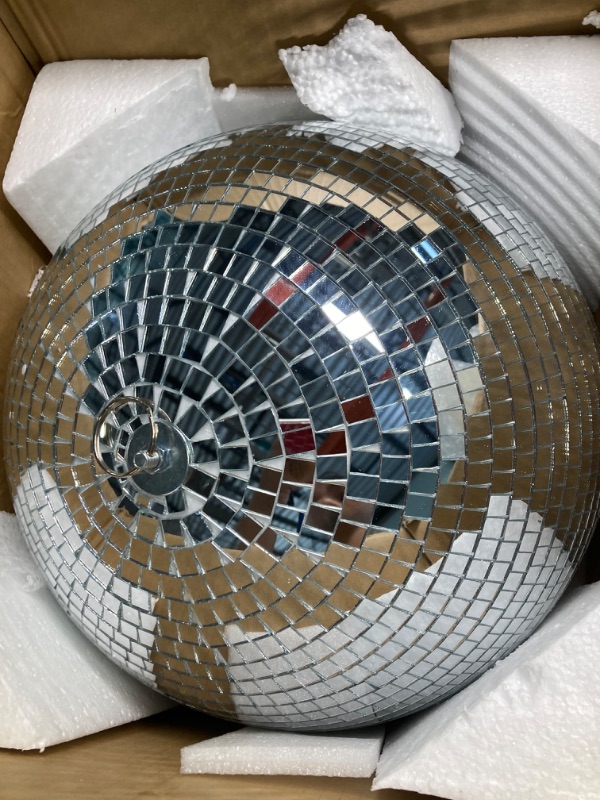 Photo 3 of Large Disco Ball ,Disco Ball ,16 inch Mirror Ball Hanging Disco Ball for DJ Club Stage Bar Party Wedding Holiday Decoration