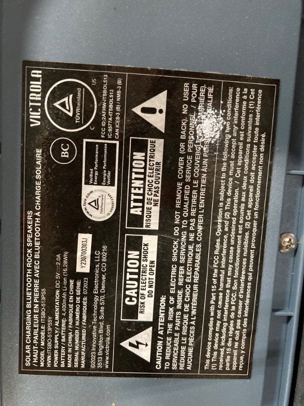 Photo 9 of ***USED***FOR PARTS ONLY***SOLD AS IS ***ALL SALES ARE FINAL**NO RETURNS**ONE OF THE ROCKS IS CRACKED*** Victrola Pair of Solar Charging Bluetooth Outdoor Rock Speakers