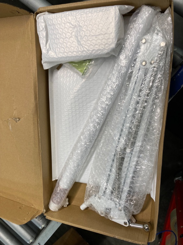 Photo 1 of Tablet Floor Stand, Overhead Bed Phone Mount, Height Adjustable Universal Metal Tablet Holder, Phone Stand, Compatible with iPad, Samsung Galaxy Tab, Phone, Kindle, 4.5-12.9" (Light White