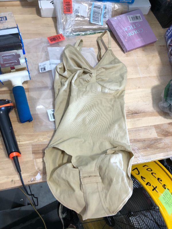Photo 1 of **READ NOTES BEFORE PURCHASING ITEM** 
BRABIC Womens' Seamless Sleeveless V-Neck Bodysuit Shapewear Tummy Control Beige Brief X-Small/Small