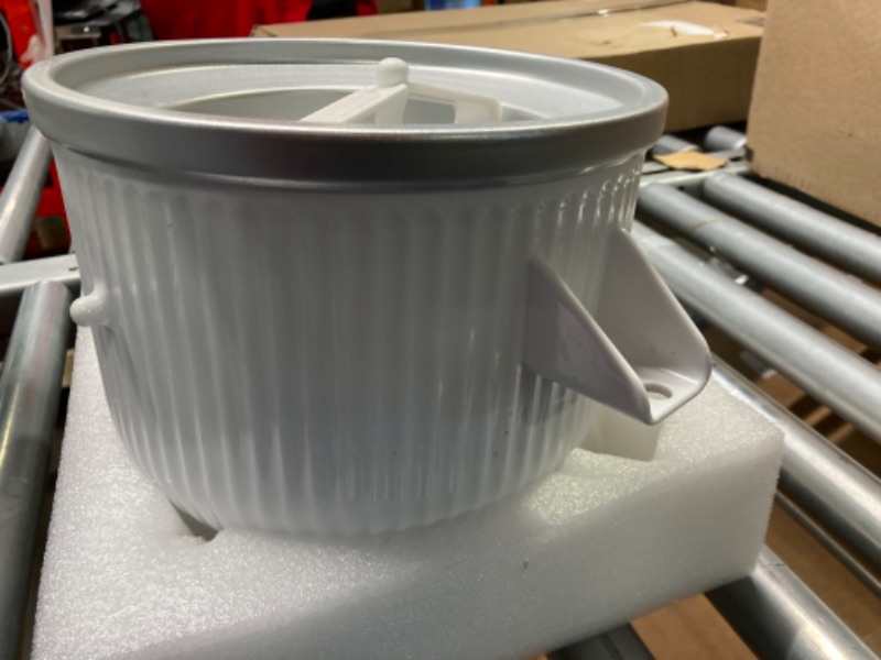 Photo 5 of ****USED*** NEED TO BE CLEANED*** Ice Cream Maker Attachment for KitchenAid Stand Mixer, Ice Cream Bowl Compatible with 4.5Qt and Larger Stand Mixers, Ice Cream & Sorbet Gelato Maker Attachment, 2 Quart, White