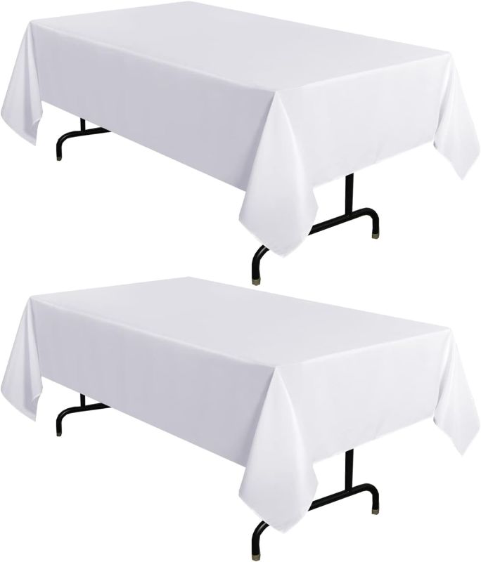 Photo 1 of  2 Pack Rectangular Polyester Tablecloths 60x84