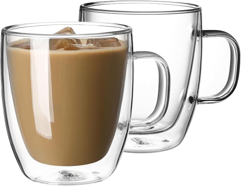 Photo 1 of **ONLY ONE**Sweese Double Wall Glass Coffee Mugs, 5.4 Ounce, Set of 2 Clear Coffee Cups, Perfect for Espresso, Cappuccino, Latte, Americano, Tea Bag, Beverages