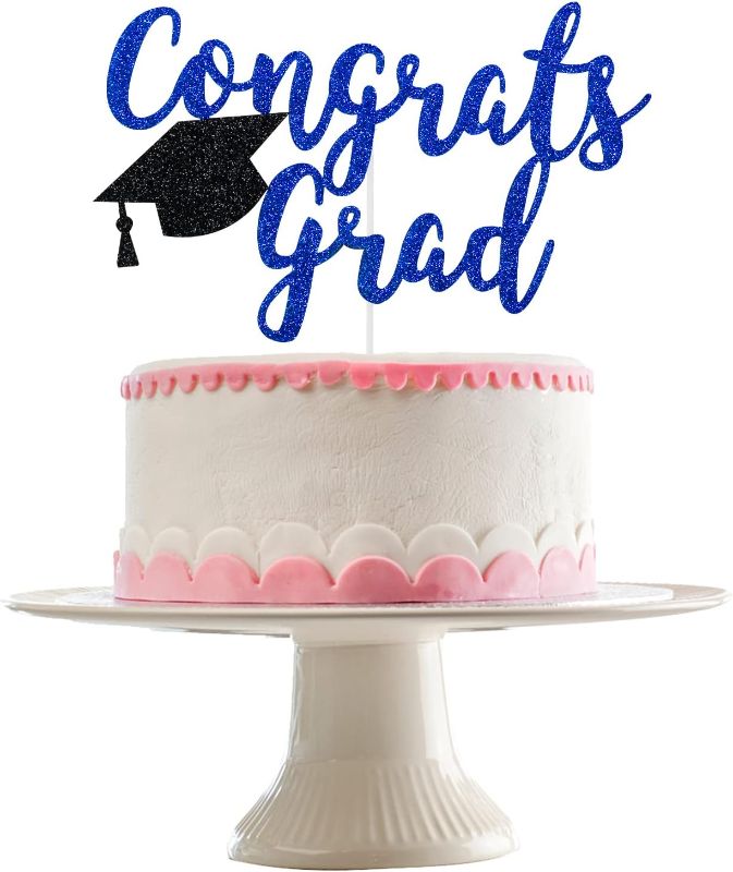 Photo 1 of ***USED** 2024** congrats grad 2024 blue glitter cake topper
