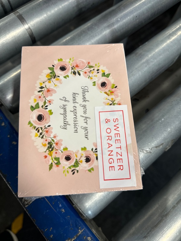 Photo 2 of 25x Funeral Thank You Cards with Envelopes – Blank Floral Sympathy Acknowledgement Thank You Notes for Personalized Thanks and Appreciation