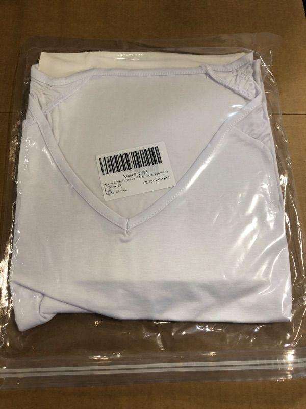 Photo 1 of ***USED*** YAV Women's Short Sleeve Tunic Tops V Neck Summer Basic Shirts Casual Blouse White XL