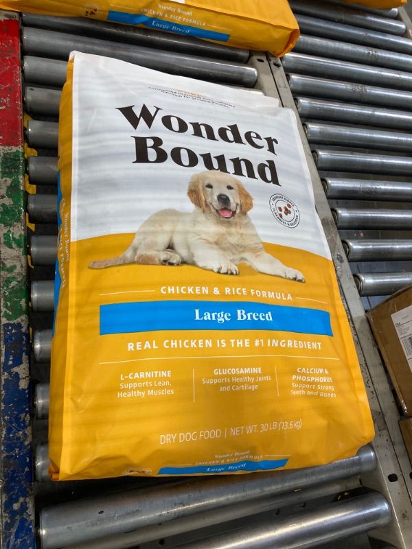 Photo 1 of ***USED** Amazon Brand - Wonder Bound Large Breed, Puppy Dry Dog Food, Chicken & Rice, 30 pound (Pack of 1)