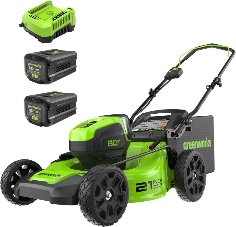 Photo 1 of ***STOCK PHOTO SIMILIAR ITEM***Greenworks 80V 21" Brushless Cordless (Push) Lawn Mower (75+ Compatible Tools), (2) 2.0Ah Batteries and 30 Minute Rapid Charger Included