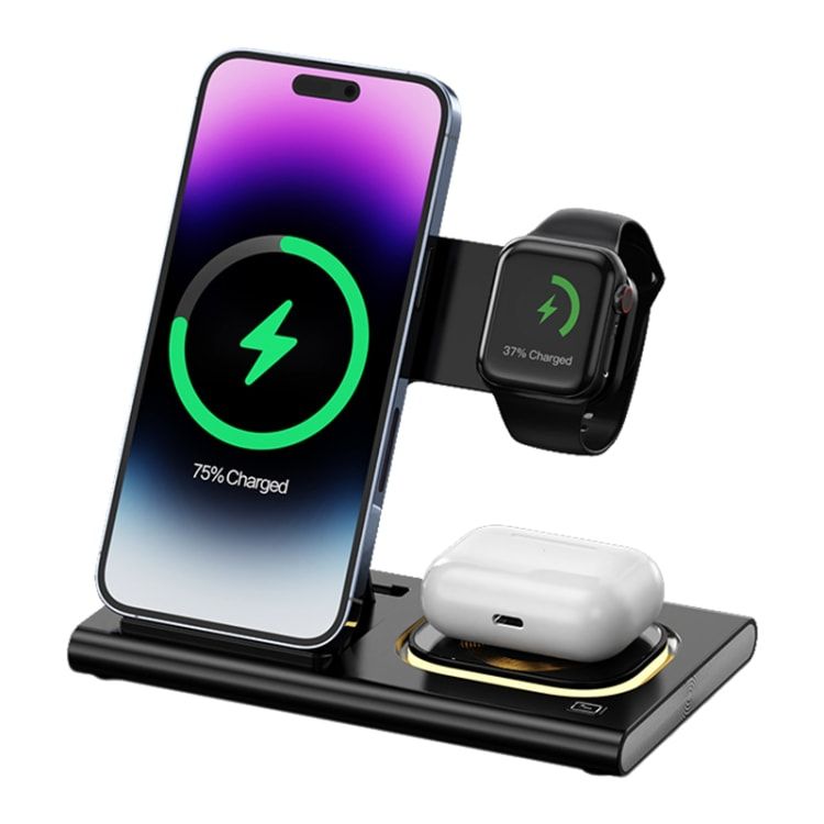 Photo 1 of A80 3 in 1 15W Folding Wireless Charger (white)
