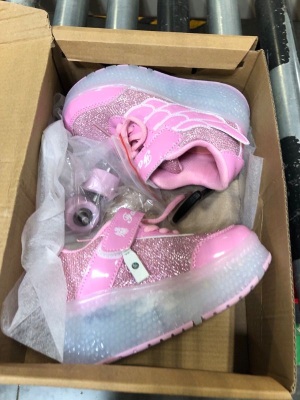 Photo 3 of ****USED**SIZE:27*** Nsasy Kids Roller Shoes Boy Girl Sneakers with Wheels Become Sport Sneaker with Led for Children Gift