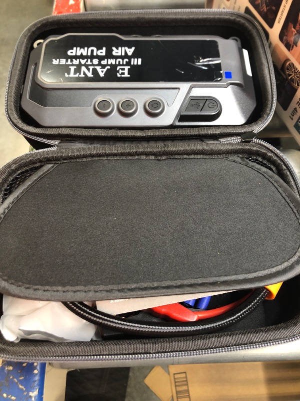 Photo 2 of ***USED***E-Ant Car Jump Starter with Air Compressor(10L Gas/8L Diesel), 4000A Peak 12v Auto Battery Jump Pack, Power Bank USB QC3.0 Outputs Portable Battery Booster Pack Jumper Box Tire inflator 150PSI, Gray