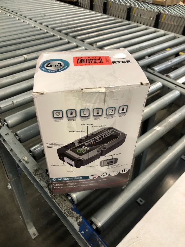 Photo 1 of ***USED***E-Ant Car Jump Starter with Air Compressor(10L Gas/8L Diesel), 4000A Peak 12v Auto Battery Jump Pack, Power Bank USB QC3.0 Outputs Portable Battery Booster Pack Jumper Box Tire inflator 150PSI, Gray