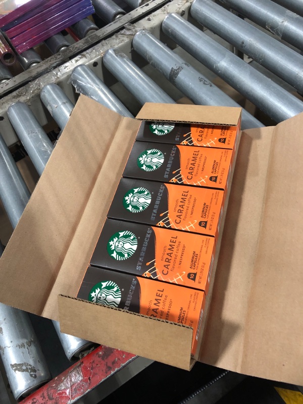 Photo 2 of * PAST EXPIRATION**
Starbucks Caramel Flavored Coffee Capsules Compatible with Nespresso Original Line System (50 Count) Smooth Caramel 10 Count (Pack of 5)