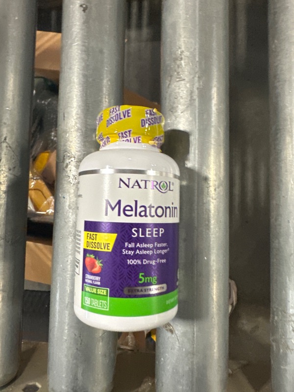 Photo 2 of ***USED**Natrol Sleep Melatonin 5mg Fast Dissolve Tablets, Nighttime Sleep Aid for Adults, 150 Strawberry-Flavored Melatonin Tablets, 150 Day Supply Strawberry 150 Count (Pack of 1)