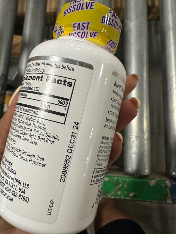 Photo 1 of Natrol Sleep Melatonin 5mg Fast Dissolve Tablets, Nighttime Sleep Aid for Adults, 150 Strawberry-Flavored Melatonin Tablets, 150 Day Supply Strawberry 150 Count (Pack of 1)