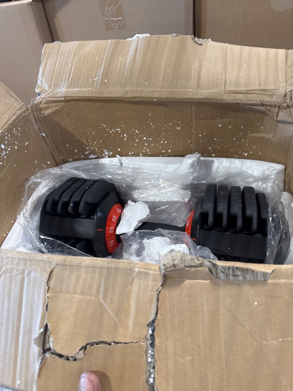 Photo 2 of **USED***Adjustable Dumbbell Set 55LB Home Gym Weight Set Single Dumbbell, Dumbbells Adjustable Weight Dumbbell Det with Rack 10-55 lbs Free Weight Dumbbell with Anti-Slip Nylon Handle