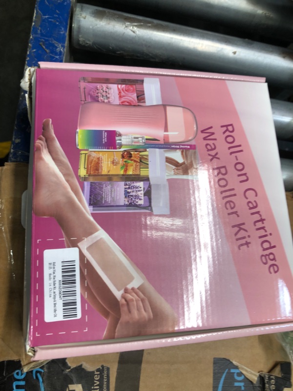 Photo 2 of ***DAMAGE ON THE BOX*** Roll On Wax Kit by Hawcay - Wax Warmer for Hair Removal, Depilatory Waxing Kit for Sensitive Skin, for Women and Men with Roller for Larger Areas of the Body (Honey & Honey-Pink) Honey&Rose-Pink