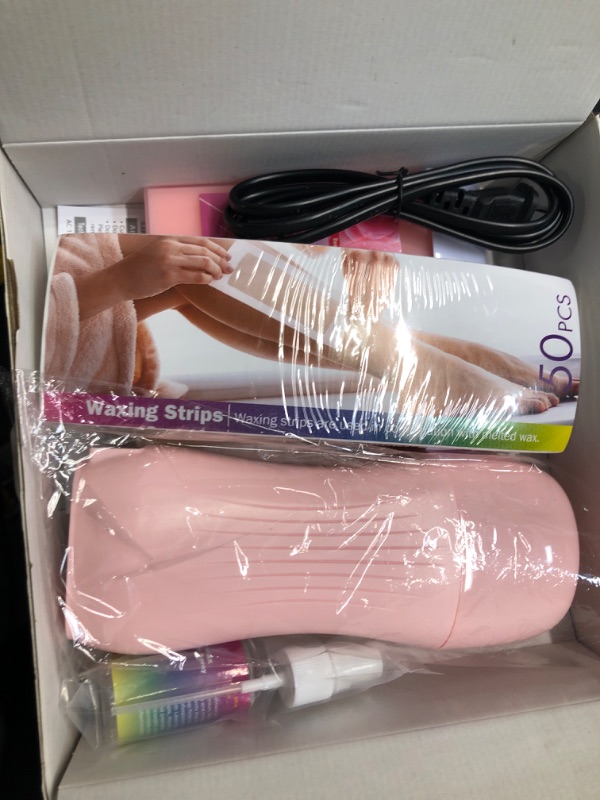 Photo 3 of ***DAMAGE ON THE BOX*** Roll On Wax Kit by Hawcay - Wax Warmer for Hair Removal, Depilatory Waxing Kit for Sensitive Skin, for Women and Men with Roller for Larger Areas of the Body (Honey & Honey-Pink) Honey&Rose-Pink