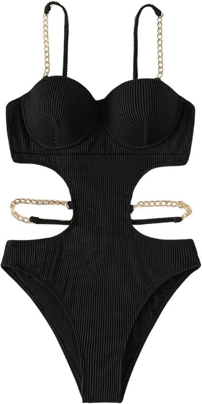 Photo 1 of ***similar or same*** Women's Cut Out Linked Push Up One Piece Swimsuit Summer Fashion Bathing Suits MEDIUM