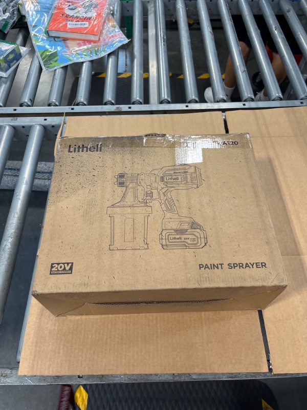 Photo 1 of ***USED***PARTS ONLY***Litheli HVLP Paint Sprayer with Brushless Motor, 20V Cordless Paint Gun with 4.0 Ah Battery & Charger & 4 Nozzles & 800ml Container for Home Interior Exterior Car, Deck, Fence, Furniture