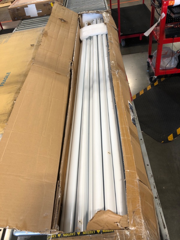 Photo 1 of (30 Pack) 6.5 Ft White Poles With Button Lock On End