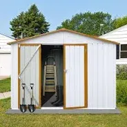 Photo 1 of 
6 ft. x 8 ft. Outdoor Metal Storage Sheds with Double Door, White Plus Yellow(48 sq. ft.)