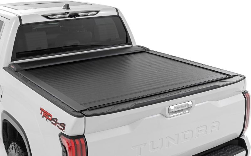 Photo 1 of  BRING TRUCK***Rough Country Retractable Truck Bed Cover, Truck Tonneau Covers for Toyota Tundra (2022-2024) - 5'7 Weather-Resistant Truck Bed Cover, Tundra Retractable Bed Cover