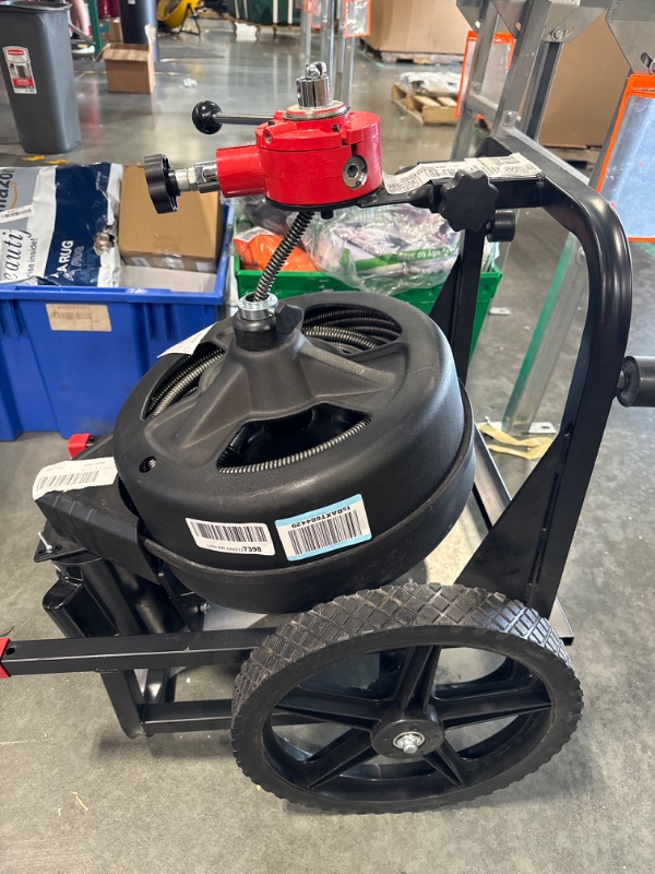 Photo 2 of ***missing accessories*** 100Ft Electric Drain Cleaner Machine, 1/2 Inch Auto-feed Electric Drain Auger for 1” to 4” Pipes w/ 6 Cutters, Gloves, Heavy-duty Drain Auger Cleaner Sewer Snake