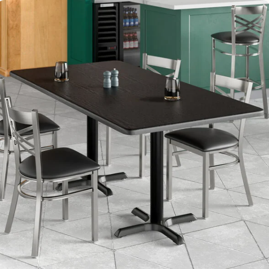 Photo 1 of 36" x 72" Rectangular Thermo-Formed MDF Table Top with Black Wood Finish ***stock photo similar item***
