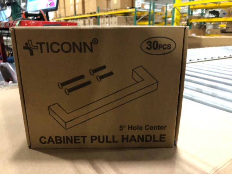 Photo 2 of ***USED*** TICONN 5-1/2" Cabinet Pulls, Stainless Steel Bar Handle for Kitchen Drawer Hardware with 5" Center-to-Center Mounting Hole (30pcs, Matte Black)