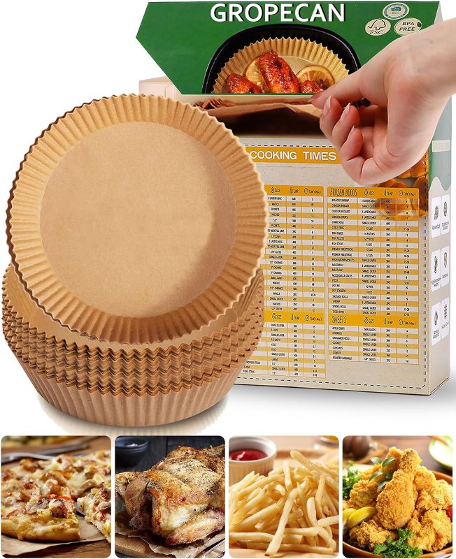 Photo 1 of Air Fryer Disposable Paper Liner 125Pcs Parchment Paper Liners Non-stick Unbleached Water & Oil Proof Airfryer liners for Microwave Oven baking & cooking (8.5×5.5)